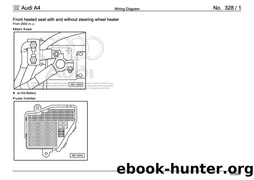 Audi A4 (B78E) Wiring - 328 - Front heated seat with and without steering wheel heater - Free by Front heated seat & and without steering wheel heater