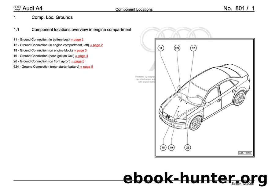 Audi A4 (B78E) Wiring - Component Locations: Grounds - Free by Component Locations Grounds