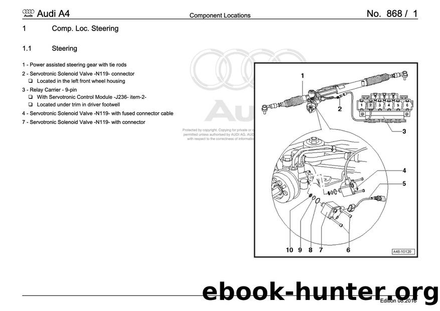 Audi A4 (B78E) Wiring - Component Locations: Steering - Free by Component Locations Steering