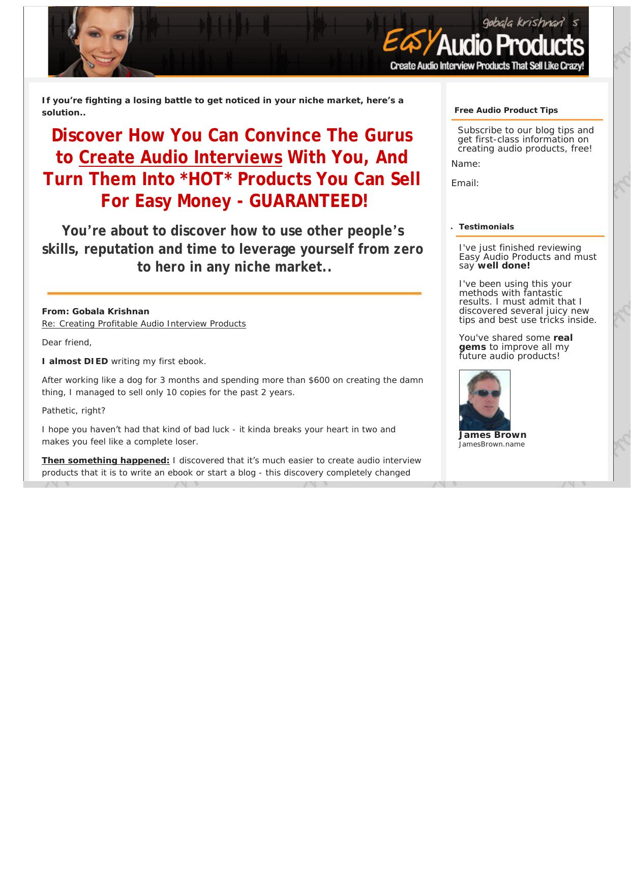 Audio Interview Products That Sell - Easy Audio Products. by Best of Kuszter's Collection