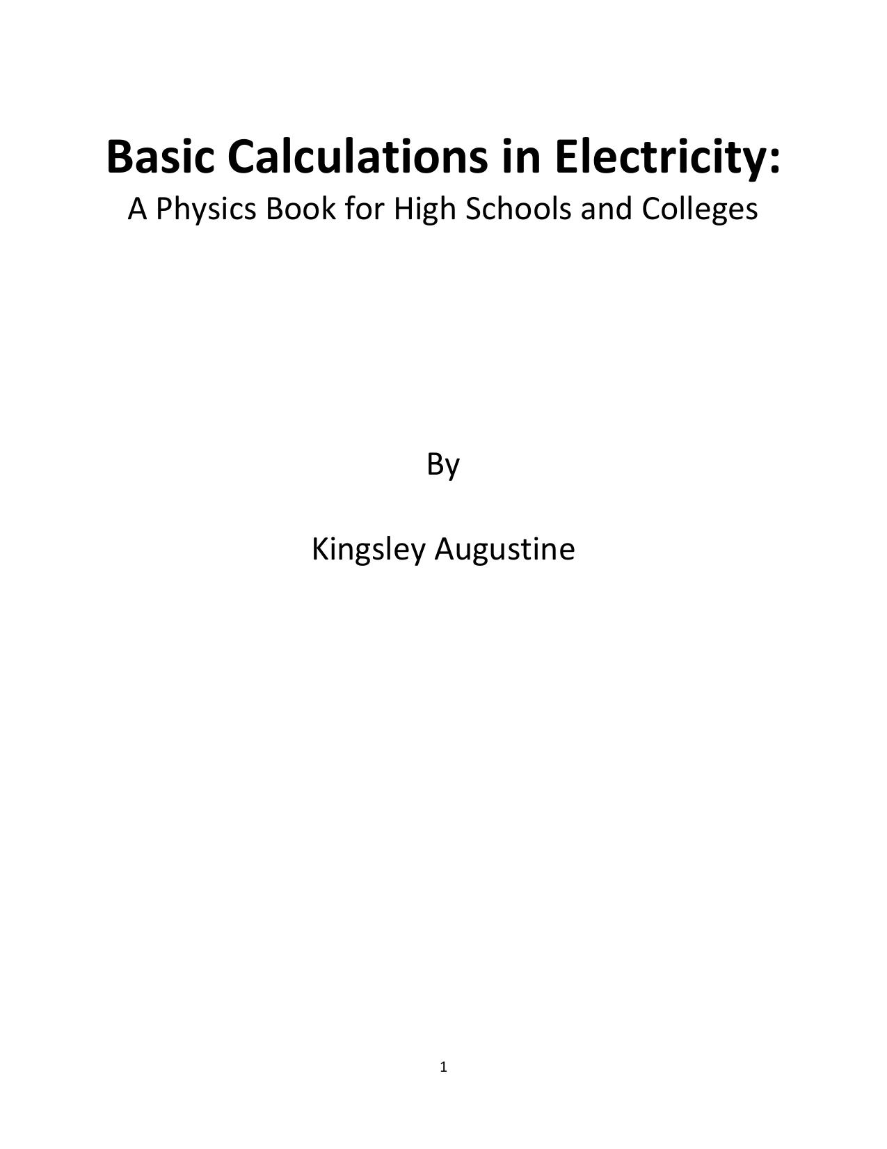 Augustine K. Basic Calculations in Electricity. ...2018 by TECNO DP10A