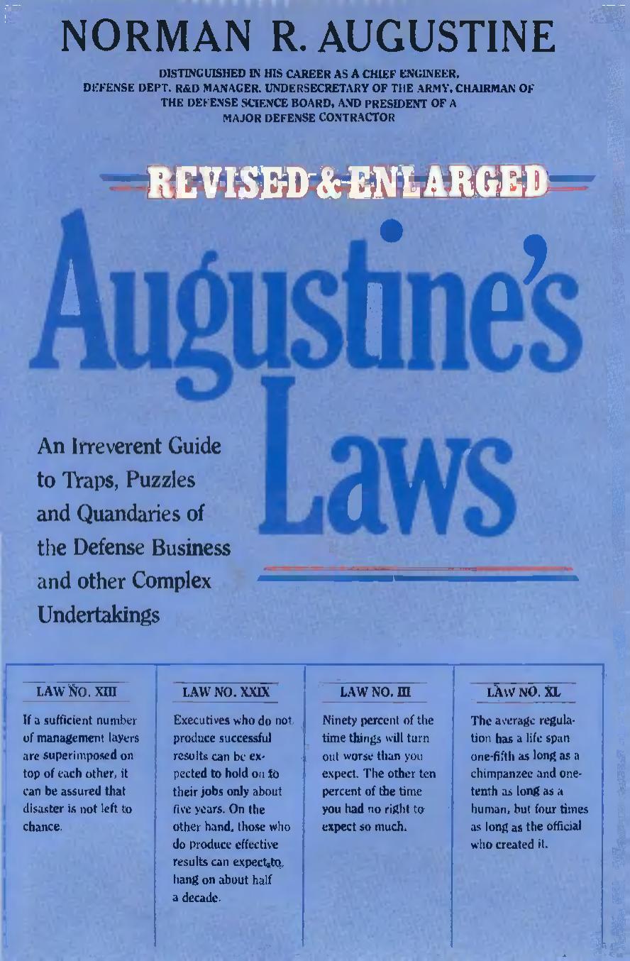 Augustine's Laws and Major System Development Programs (Revised and Enlarged) by Norman R. Augustine