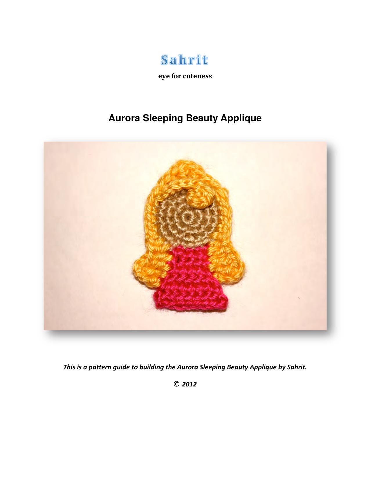 Aurora Sleeping Beauty Applique Pattern by Sahrit by Sahrit Freud Weinstein