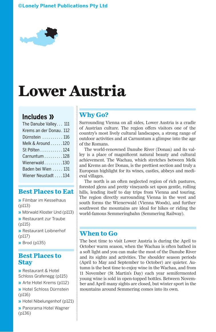 Austria - Lower Austria (Chapter) by Lonely Planet
