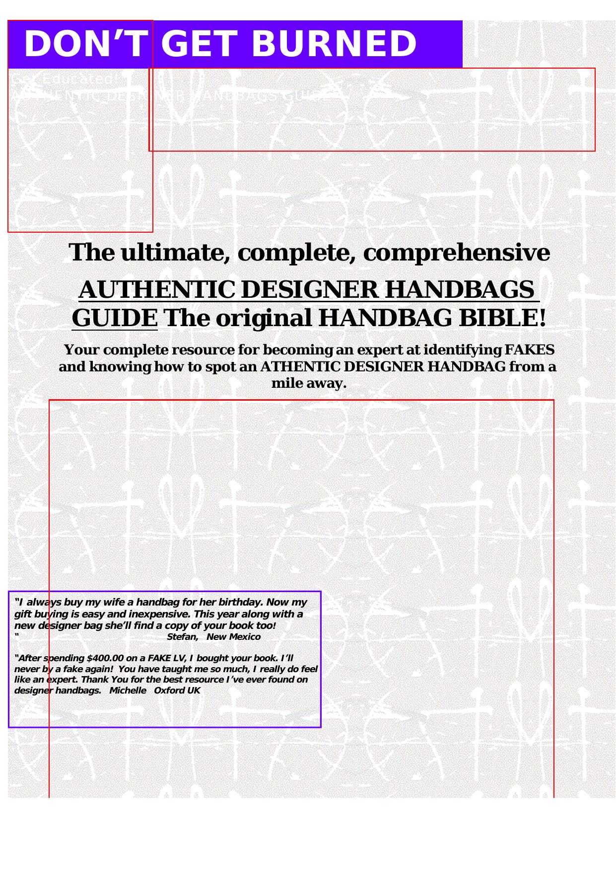 Authentic Designer Handbags Guide. by Best of Kuszter's Collection