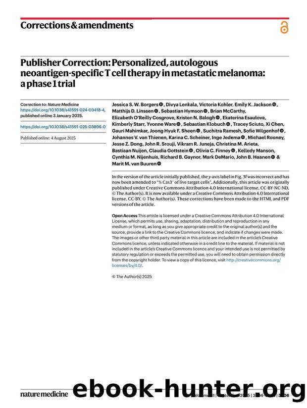 Author Correction: Oncolytic DNX-2401 virotherapy plus pembrolizumab in recurrent glioblastoma: a phase 12 trial by unknow