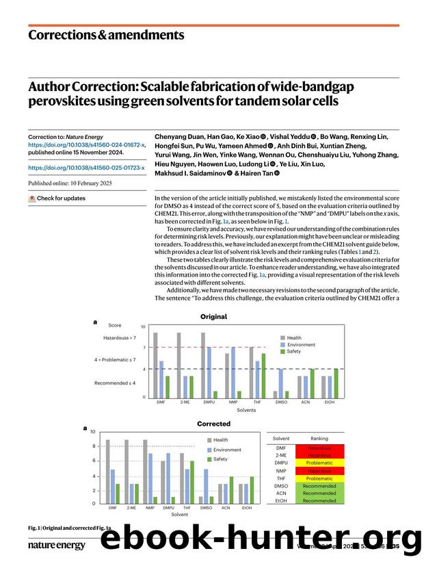 Author Correction: Scalable fabrication of wide-bandgap perovskites using green solvents for tandem solar cells by unknow
