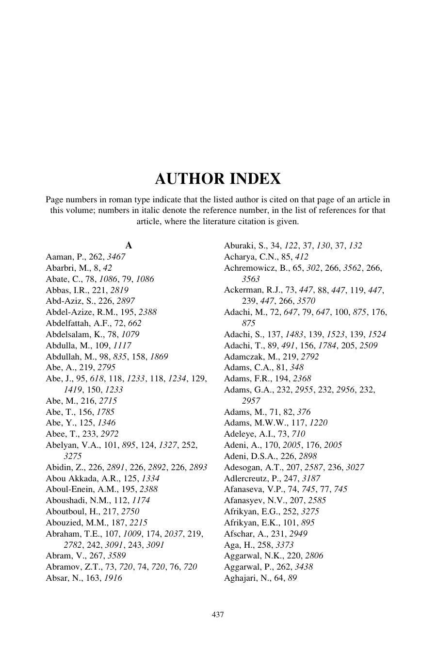 Author Index by DEREK HORTON