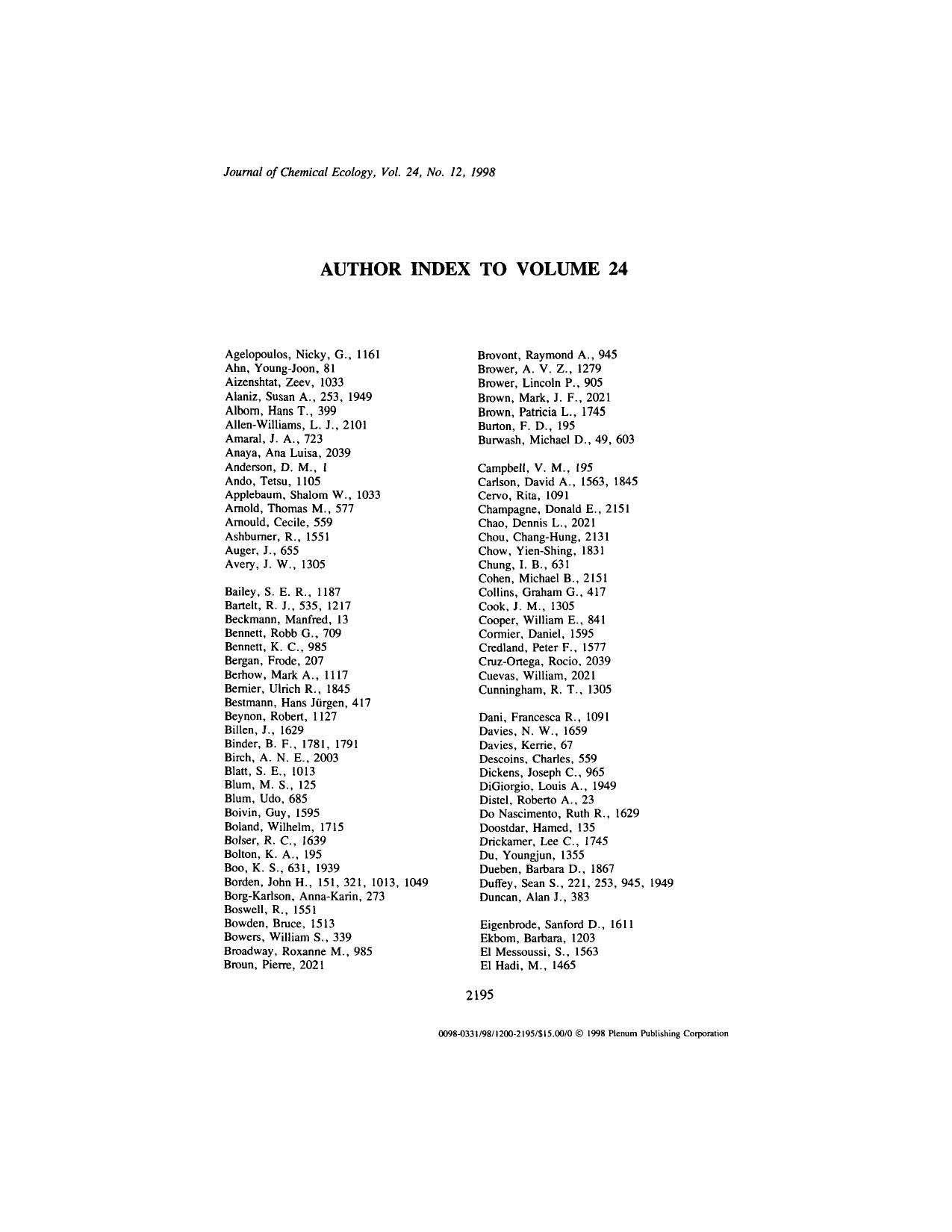 Author Index to Volume 24 by Unknown