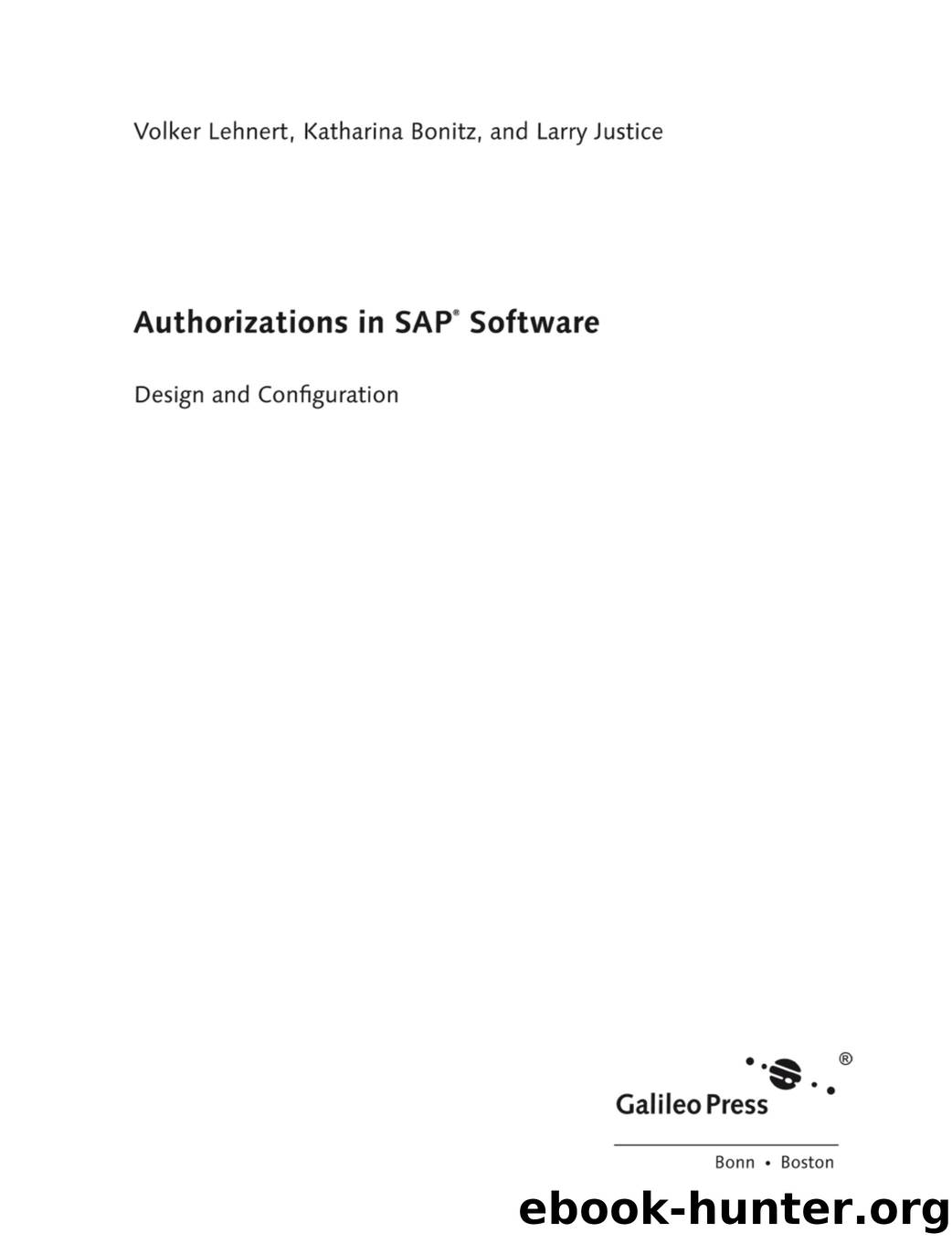 Authorizations in SAP Software by Unknown