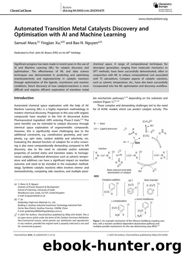 Automated Transition Metal Catalysts Discovery and Optimisation with AI and Machine Learning by Unknown