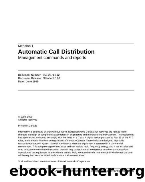 Automatic Call Distribution Management commands and Reports by Unknown