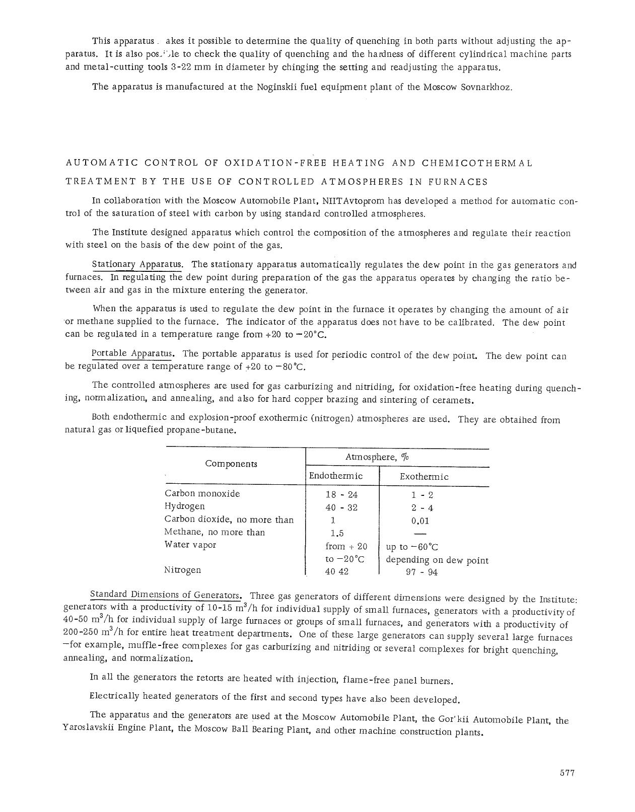 Automatic control of oxidation-free heating and chemicothermal treatment by the use of controlled atmospheres in furnaces by Unknown