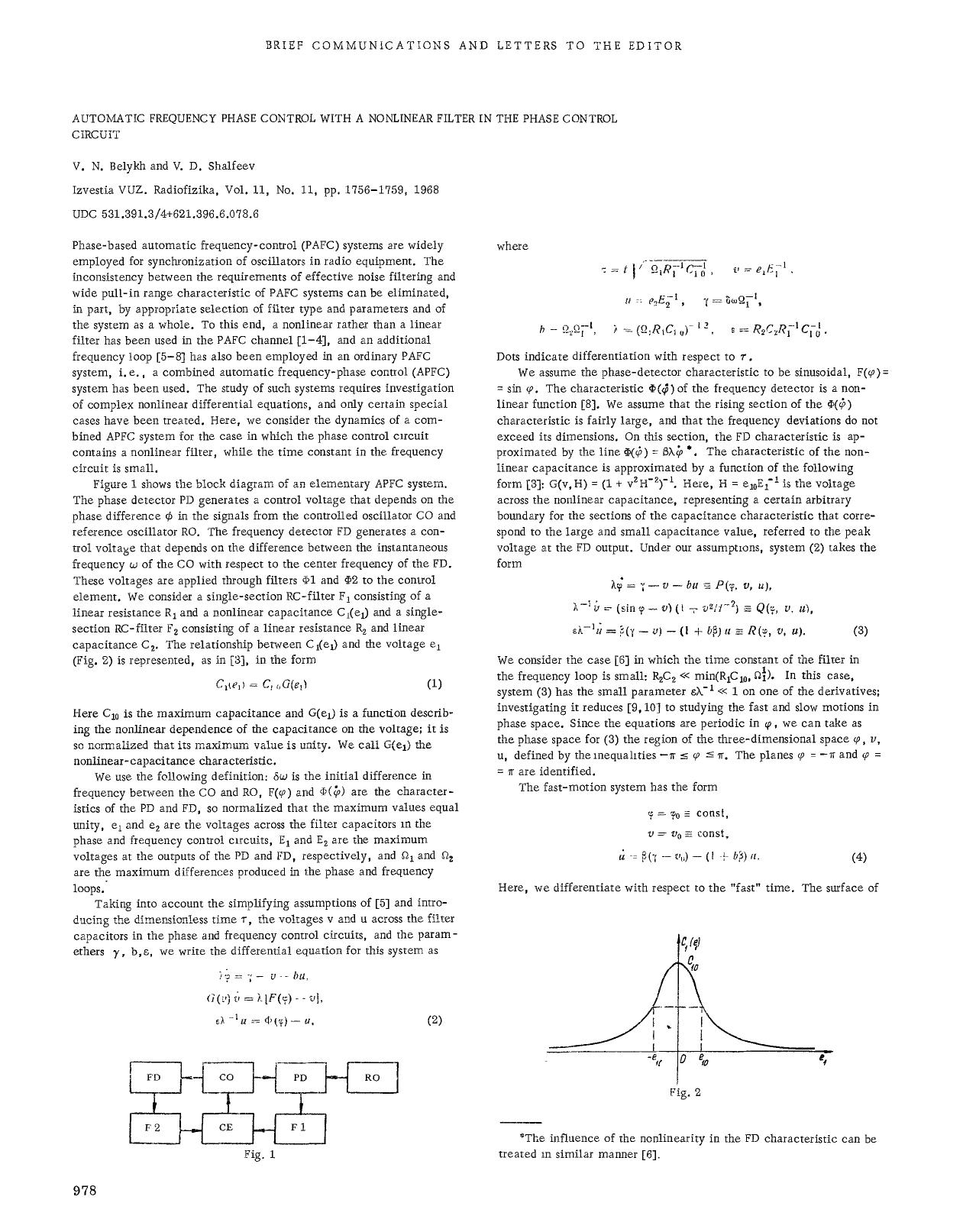Automatic frequency phase control with a nonlinear filter in the phase control circuit by Unknown
