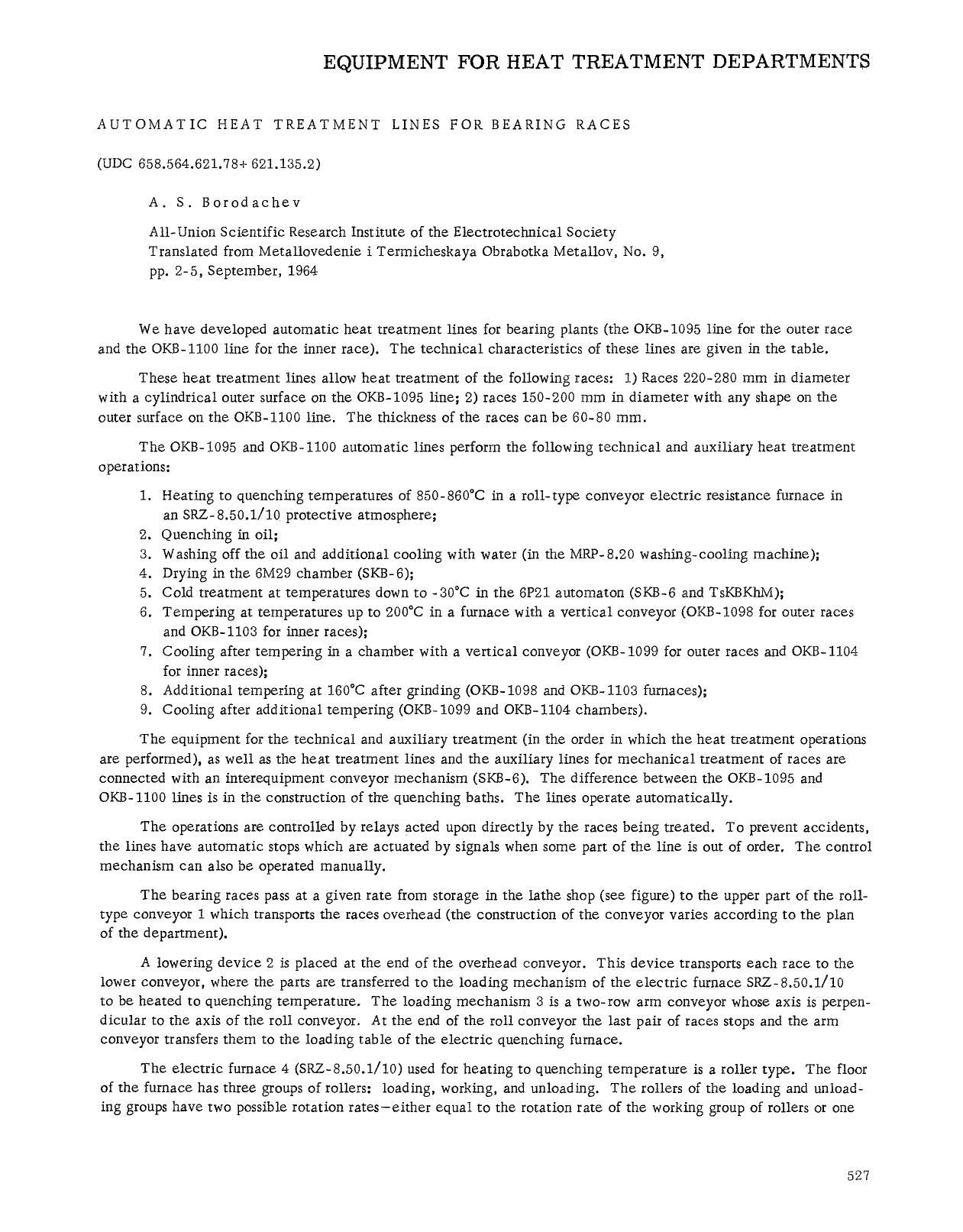 Automatic heat treatment lines for bearing races by Unknown