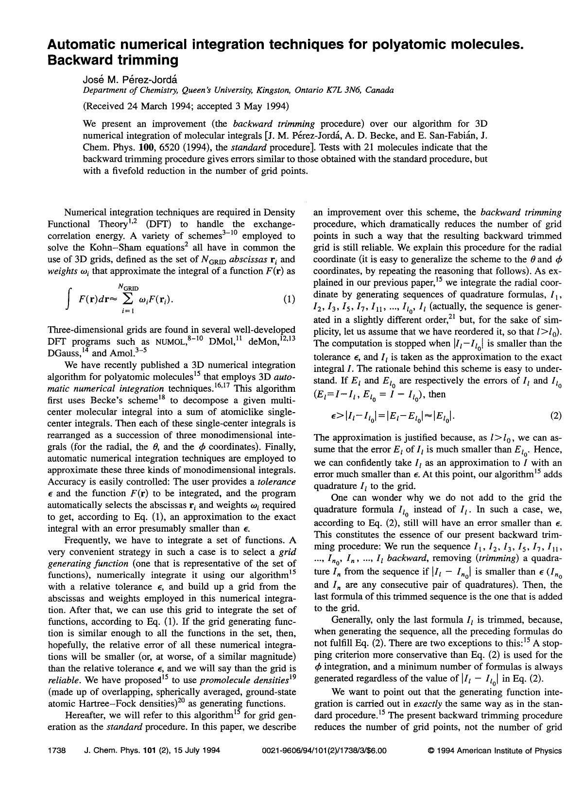 Automatic numerical integration techniques for polyatomic molecules. Backward trimming by Jose M. Perez-Jorda