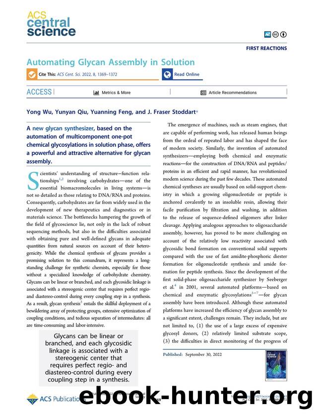 Automating Glycan Assembly in Solution by unknow