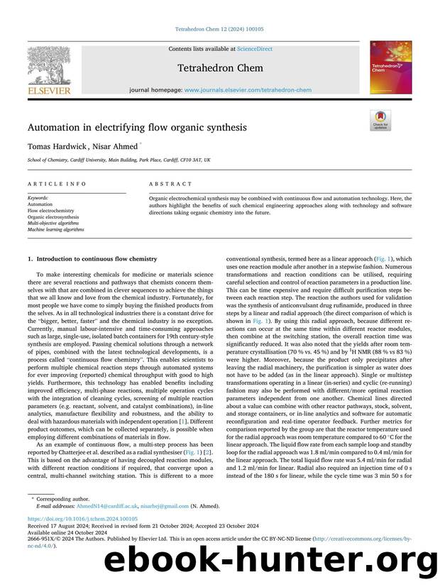 Automation in electrifying flow organic synthesis by Tomas Hardwick & Nisar Ahmed