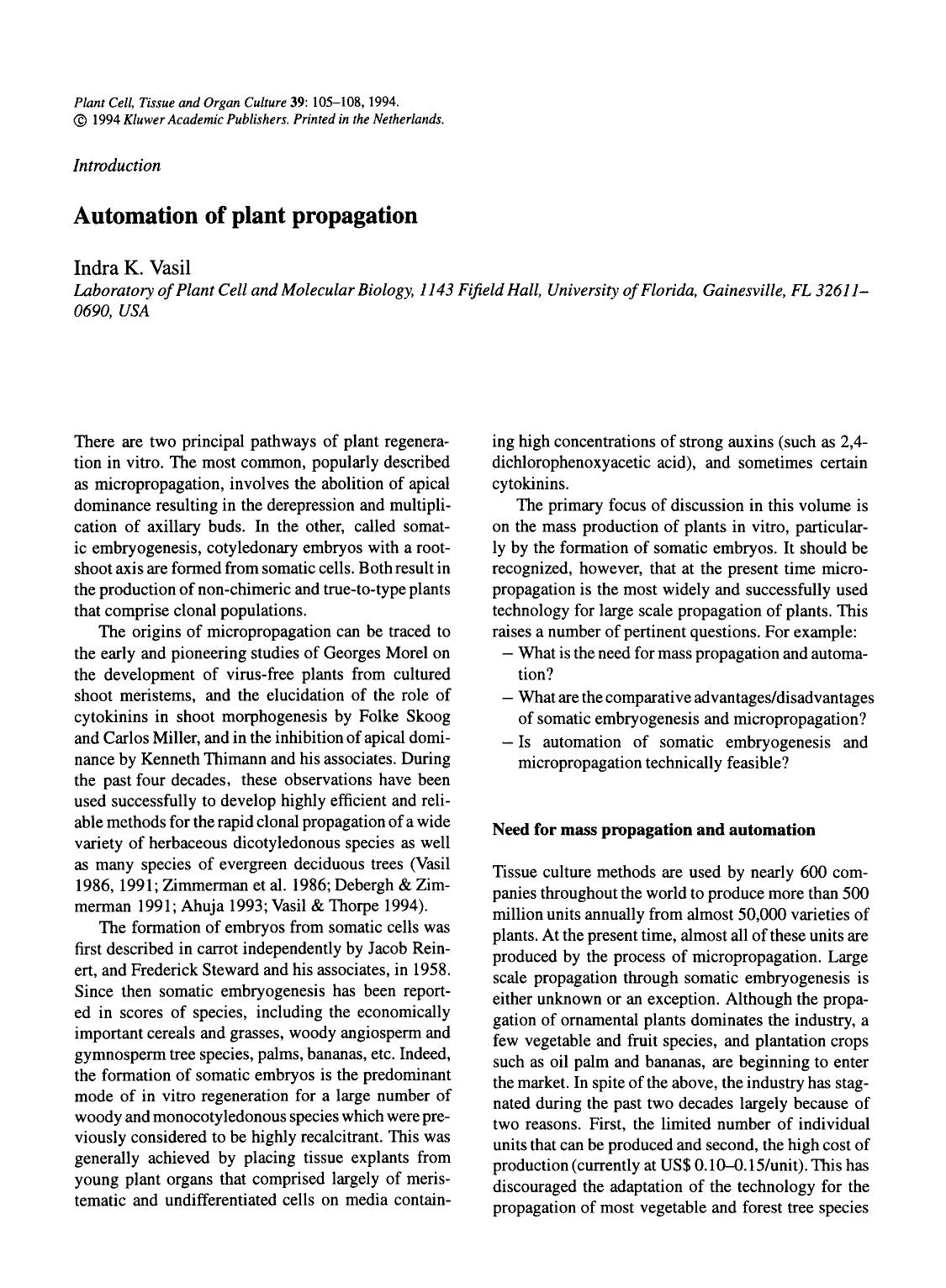 Automation of plant propagation by Unknown