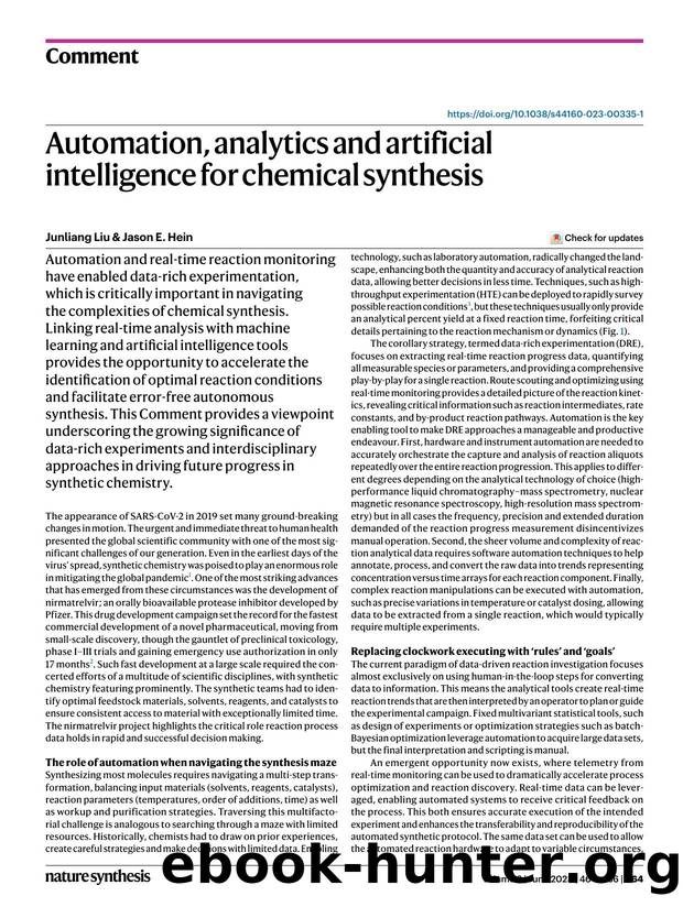 Automation, analytics and artificial intelligence for chemical synthesis by Junliang Liu & Jason E. Hein