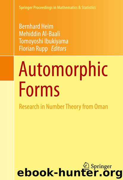 Automorphic Forms by Bernhard Heim Mehiddin Al-Baali Tomoyoshi Ibukiyama & Florian Rupp