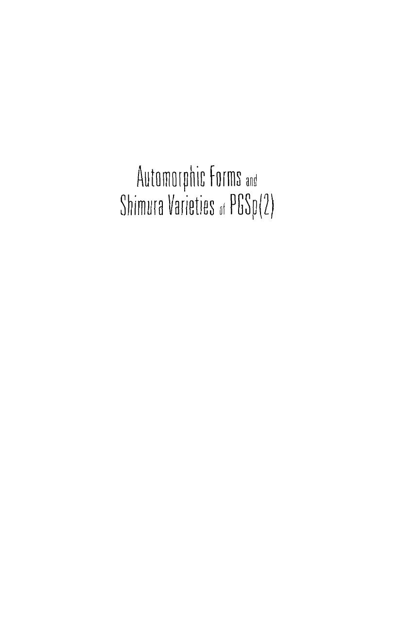 Automorphic forms and Shimura varieties of PGSp (2) by Yuval Z Flicker