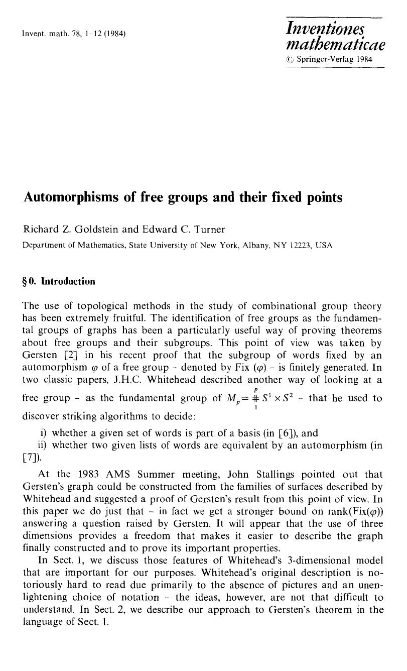 Automorphisms of free groups and their fixed points by Unknown