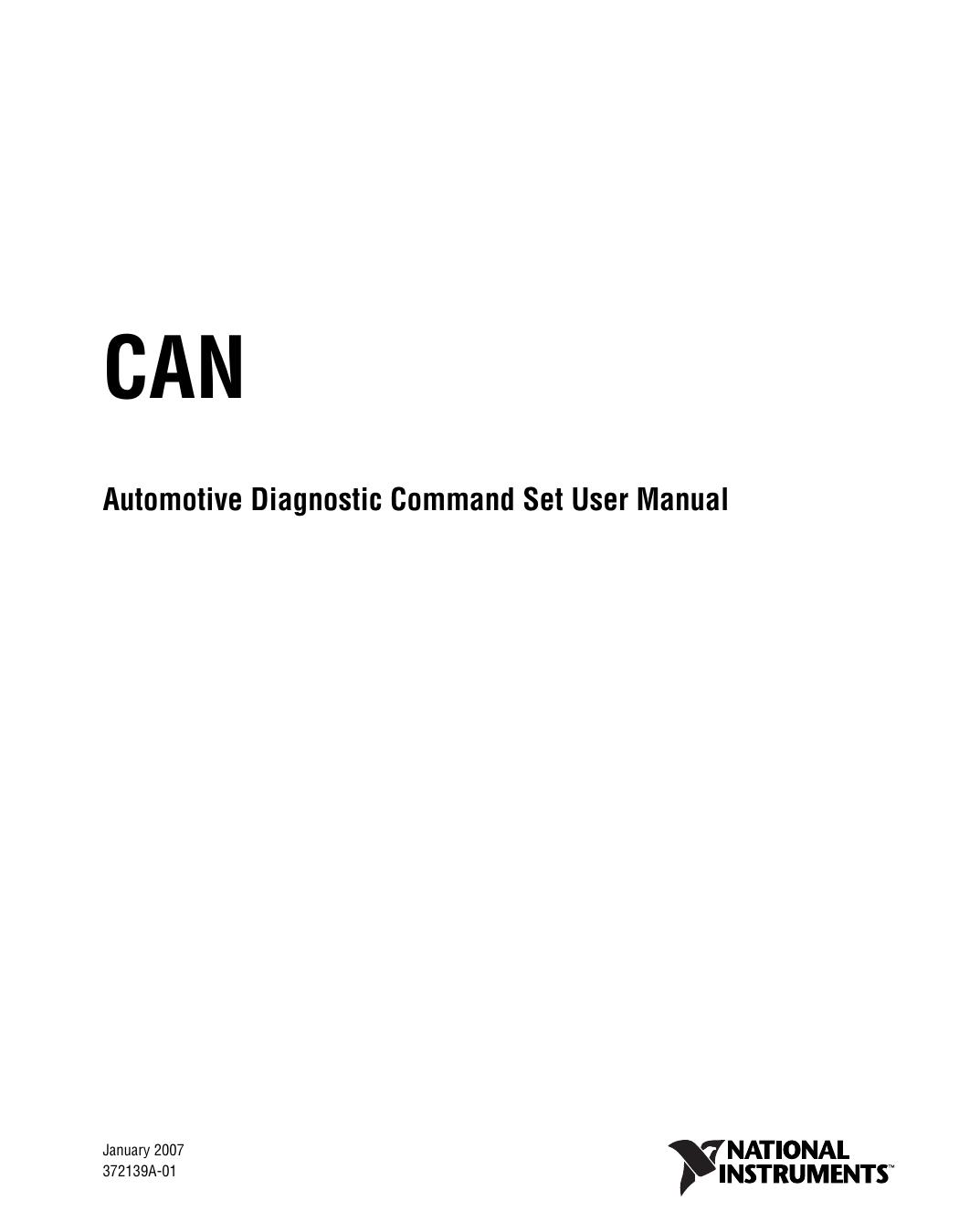 Automotive Diagnostic Command Set User Manual by Technical Communications