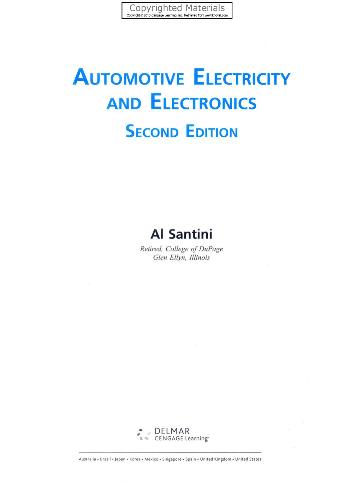 Automotive Electricity and Electronics by Santini Al