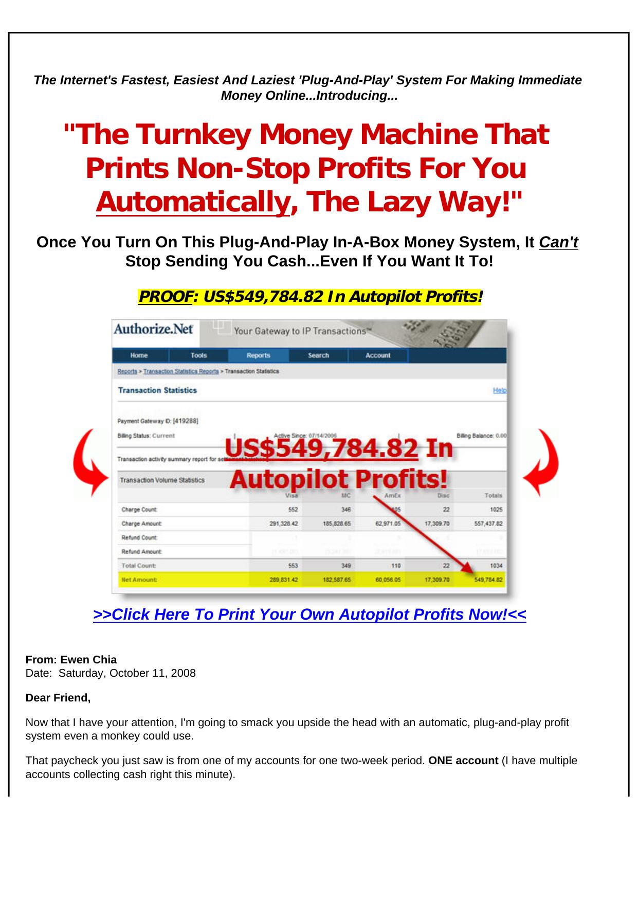 Autopilot Profits By Ewen Chia. by Best of Kuszter's Collection