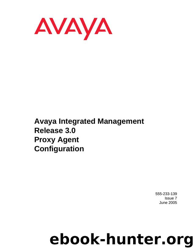 Avaya Integrated Management Release 3.0 Proxy Agent Configuration by Unknown
