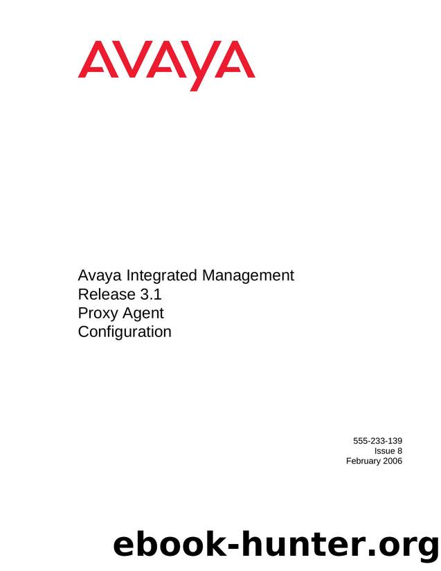 Avaya Integrated Management Release 3.1 Proxy Agent Configuration by Unknown