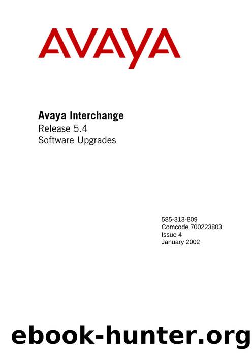 Avaya Interchange Release 5.4 Software Upgrades by Avaya Inc
