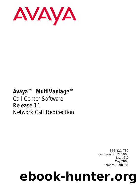 Avaya MultiVantage Call Center Software Release 11 Network Call Redirection by Unknown