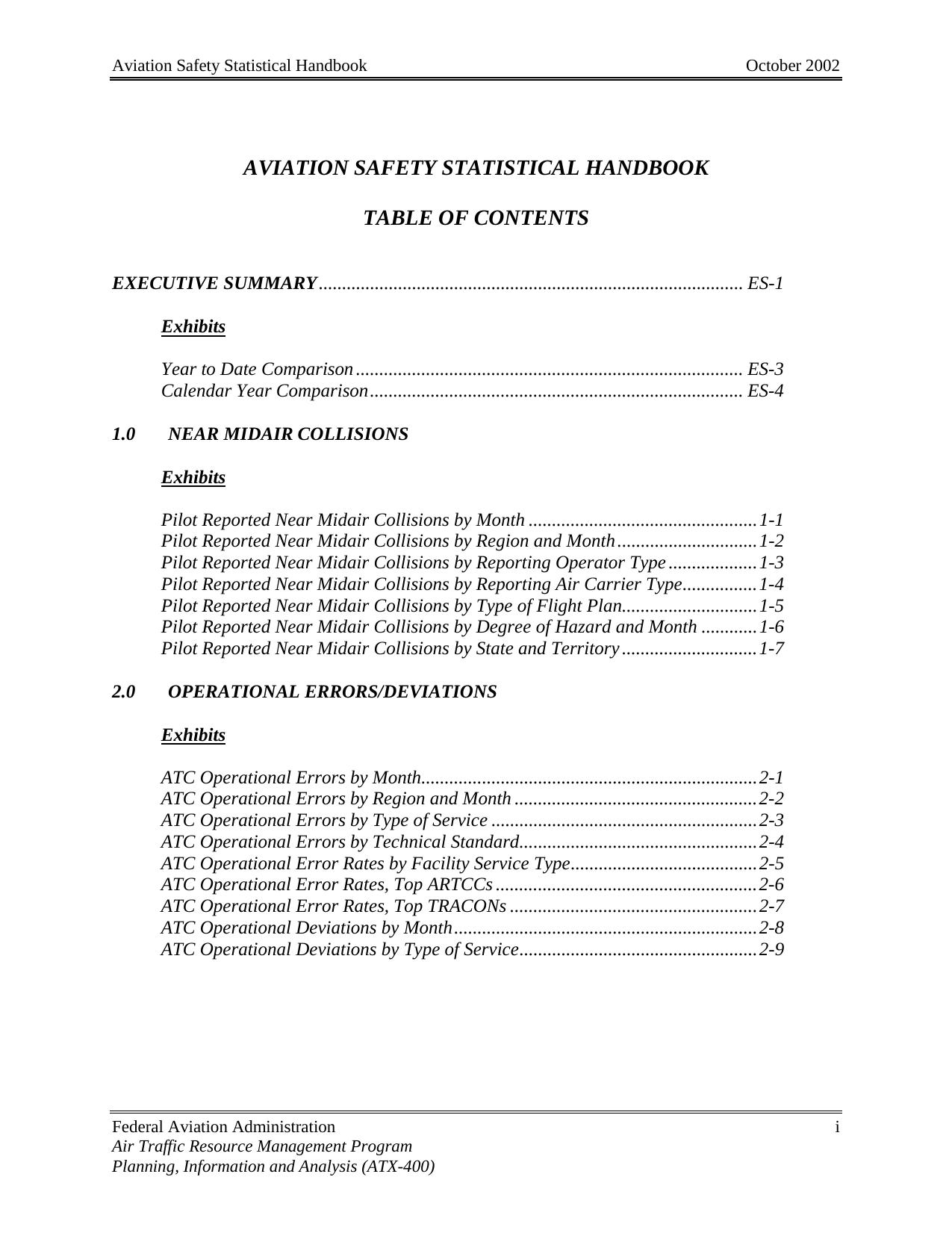 Aviation safety statistical handbook by United States. Federal Aviation Administration