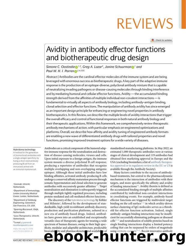 Avidity in antibody effector functions and biotherapeutic drug design by Simone C. Oostindie & Greg A. Lazar & Janine Schuurman & Paul W. H. I. Parren