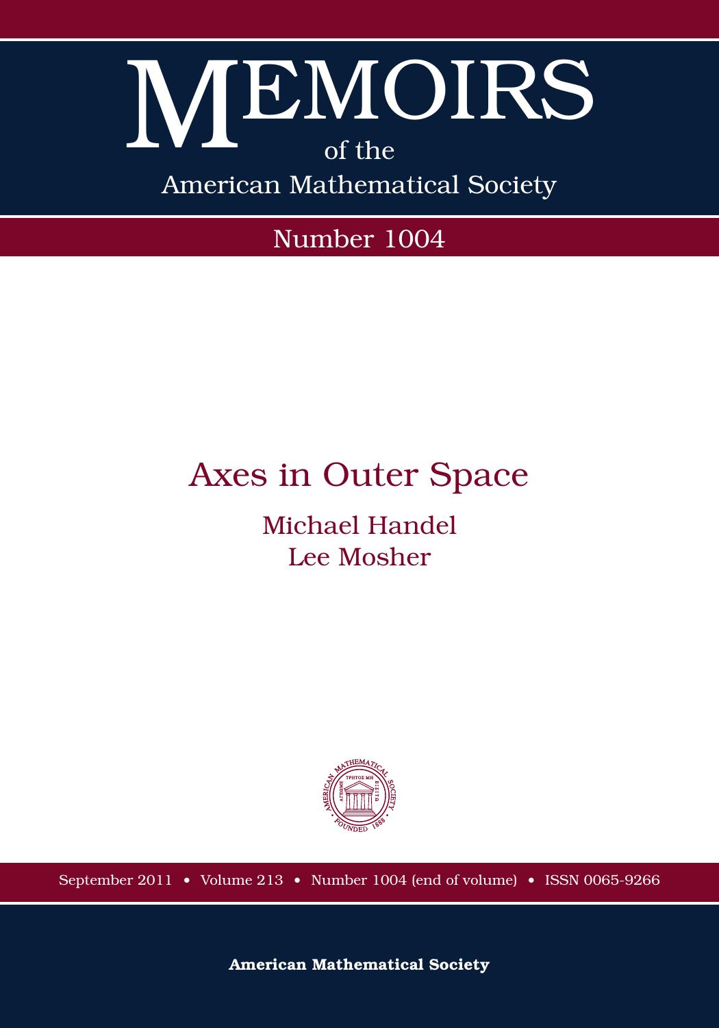 Axes in Outer Space (Memoirs of the American Mathematical Society) by Michael Handel