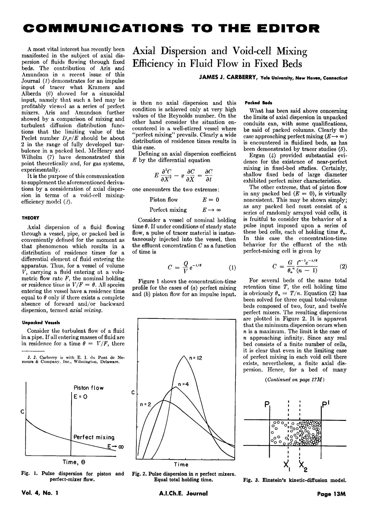 Axial dispersion and void-cell mixing efficiency in fluid flow in fixed beds by Unknown