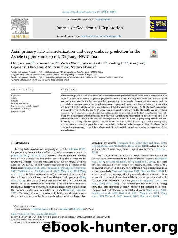 Axial primary halo characterization and deep orebody prediction in the Ashele copper-zinc deposit, Xinjiang, NW China by unknow