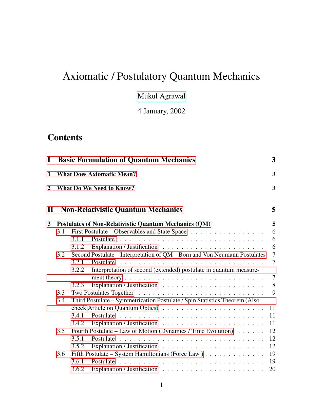 Axiomatic Postulatory Quantum Mechanics by Mukul Agrawal