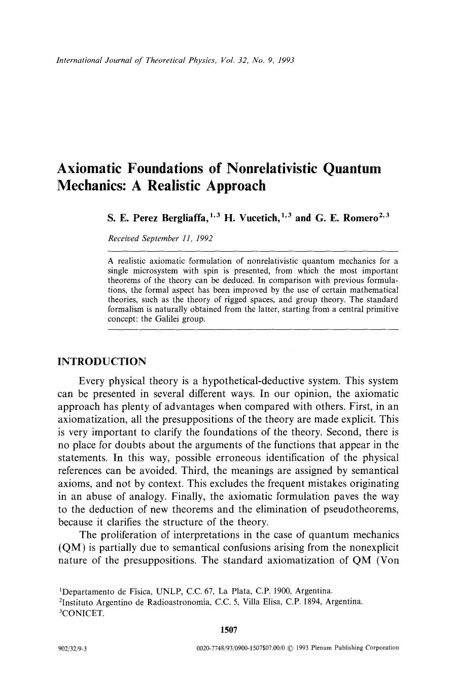 Axiomatic foundations of nonrelativistic quantum mechanics: A realistic approach by Unknown