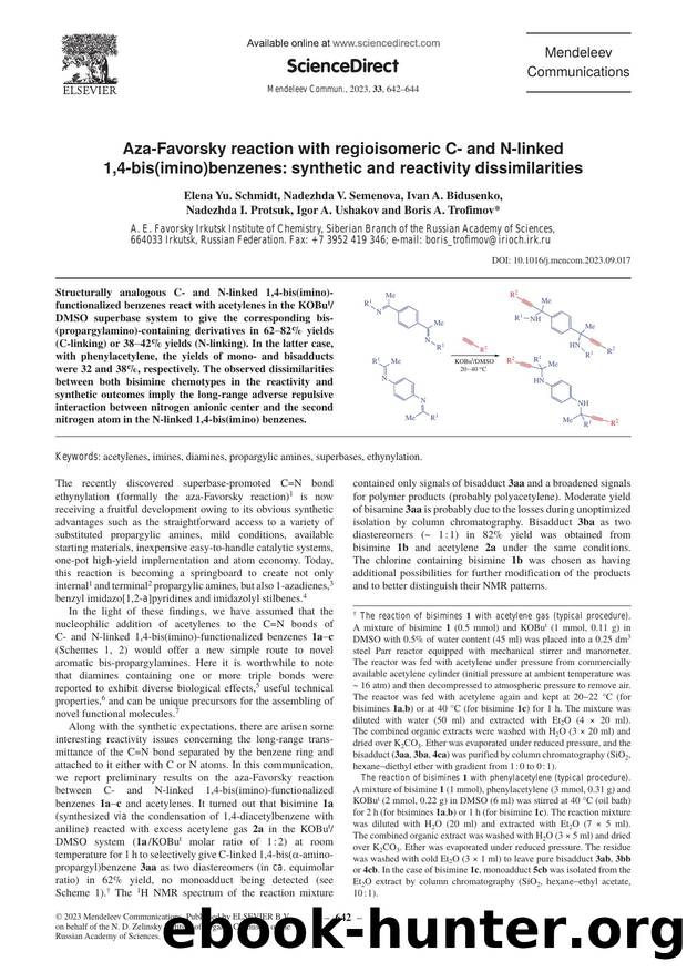 Aza-Favorsky reaction with regioisomeric C- and N-linked 1,4-bis(imino)benzenes: Synthetic and reactivity dissimilarities by unknow