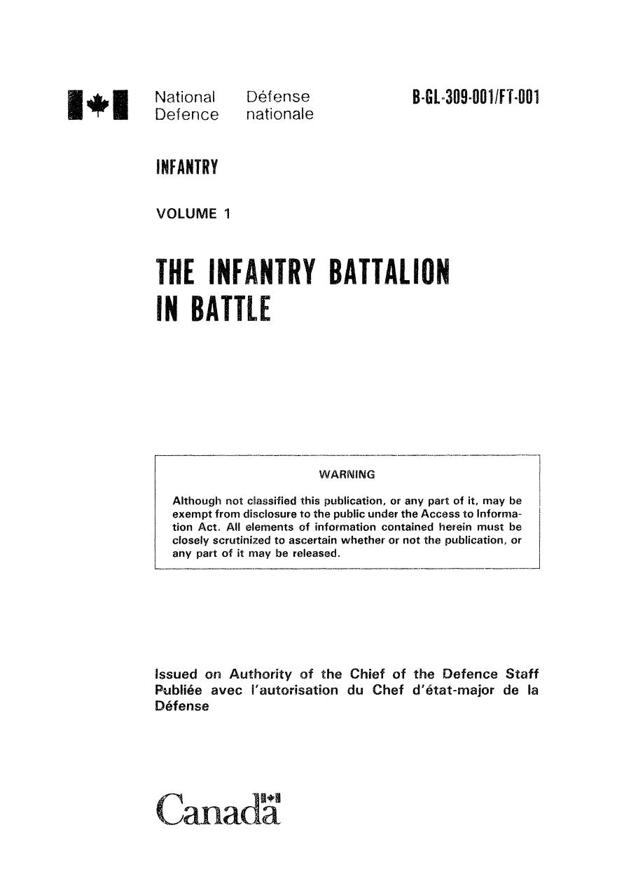 B GL 392 001 FP 001 The Canadian Infantry Battalion in Battle v1 by Unknown