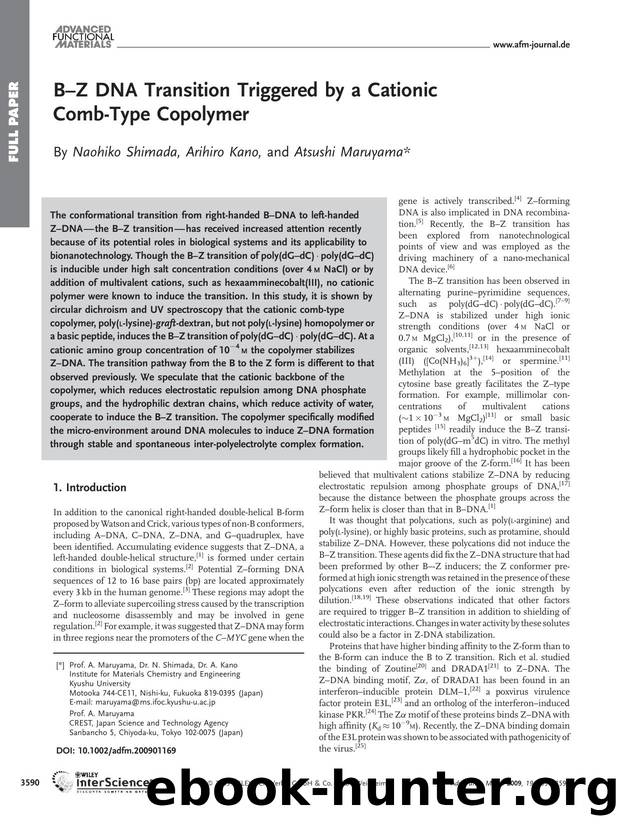 B-Z DNA Transition Triggered by a Cationic Comb-Type Copolymer by Unknown