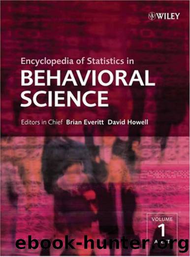 B. Everitt (ed.)  Encyclopedia of Statistics in Behavioral Science by Volume-1