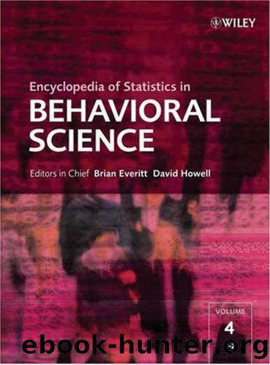 B. Everitt (ed.) Encyclopedia of Statistics in Behavioral Science by Volume-4