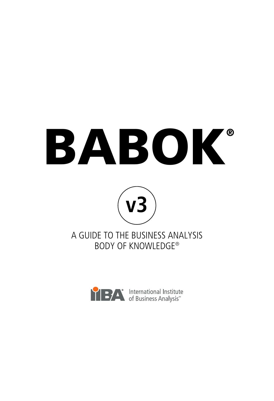 BABOK v3 A Guide to the Business Analysis Body of Knowledge by IIBA