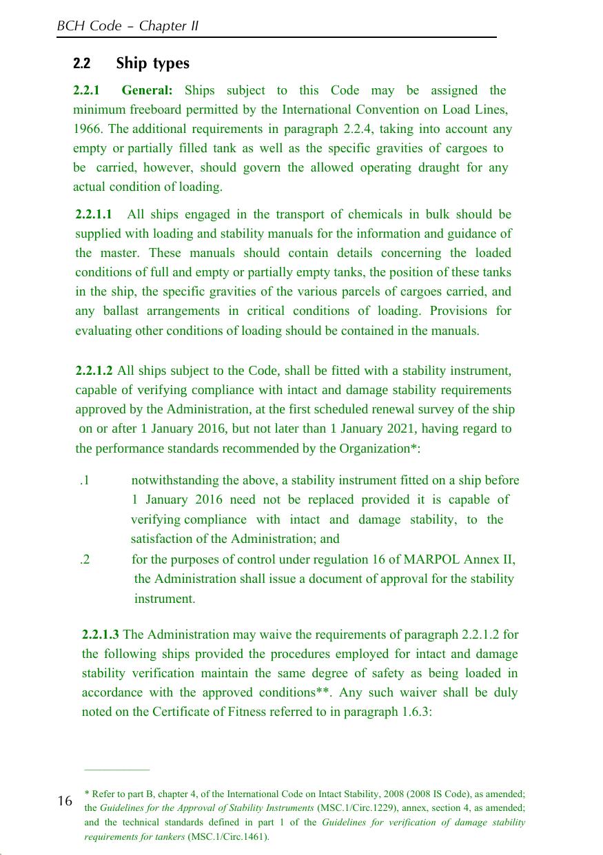 BCH Code - Chapter 2.2 - Amended by MSC.376(93) by Redistributed by Regs4ships Ltd