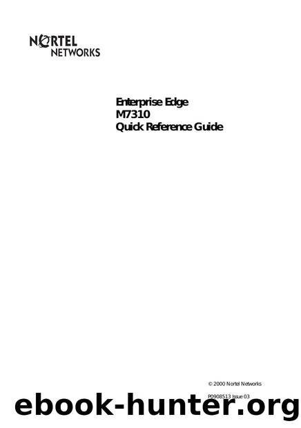BCM 2.0 M7310 Quick Reference Guide by Version 3