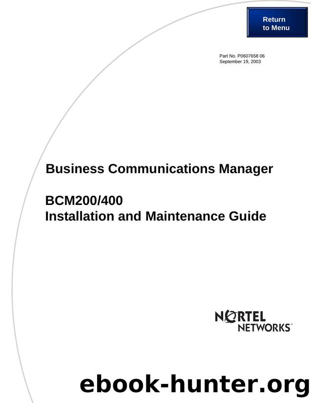 BCM200400 Installation and Maintenance Guide by Unknown